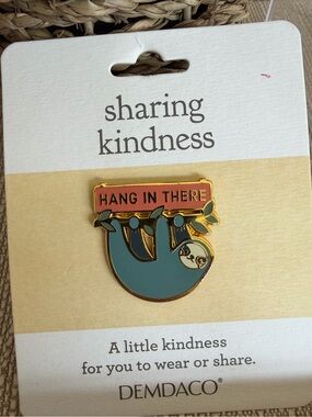 DEMDACO 'Hang In There' Sloth Enamel Pin - Blue & Orange